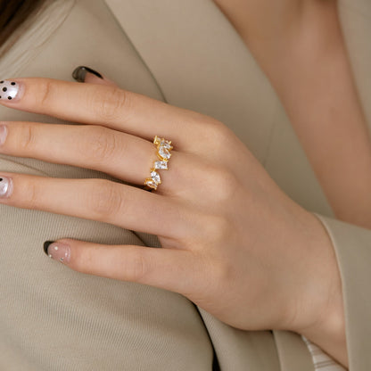 [Lumi Jewellery]Delicate Multi Cut Ring
