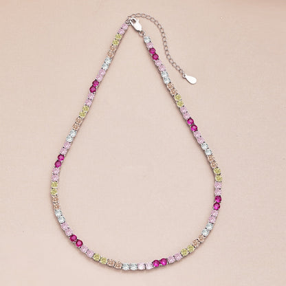 [Lumi Jewellery]Delicate Colorful Tennis Necklace