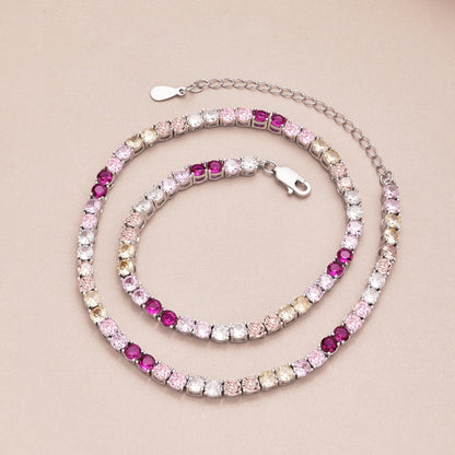 [Lumi Jewellery]Delicate Colorful Tennis Necklace
