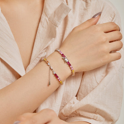 [Lumi Jewellery]Luxurious Colorful Romantic Heart Shape Lover Bracelet