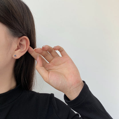 [Lumi Jewellery]Sparkling Colorful Round Shape Earrings