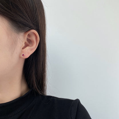 [Lumi Jewellery]Sparkling Colorful Round Shape Earrings