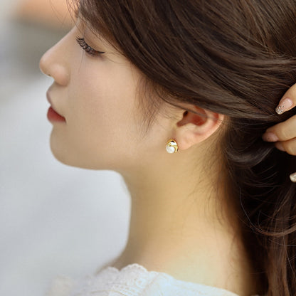 [Lumi Jewellery]Dainty Bread Pearl Earrings