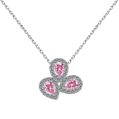 [Lumi Jewellery]Elegant Flower Shape Pear Cut Necklace