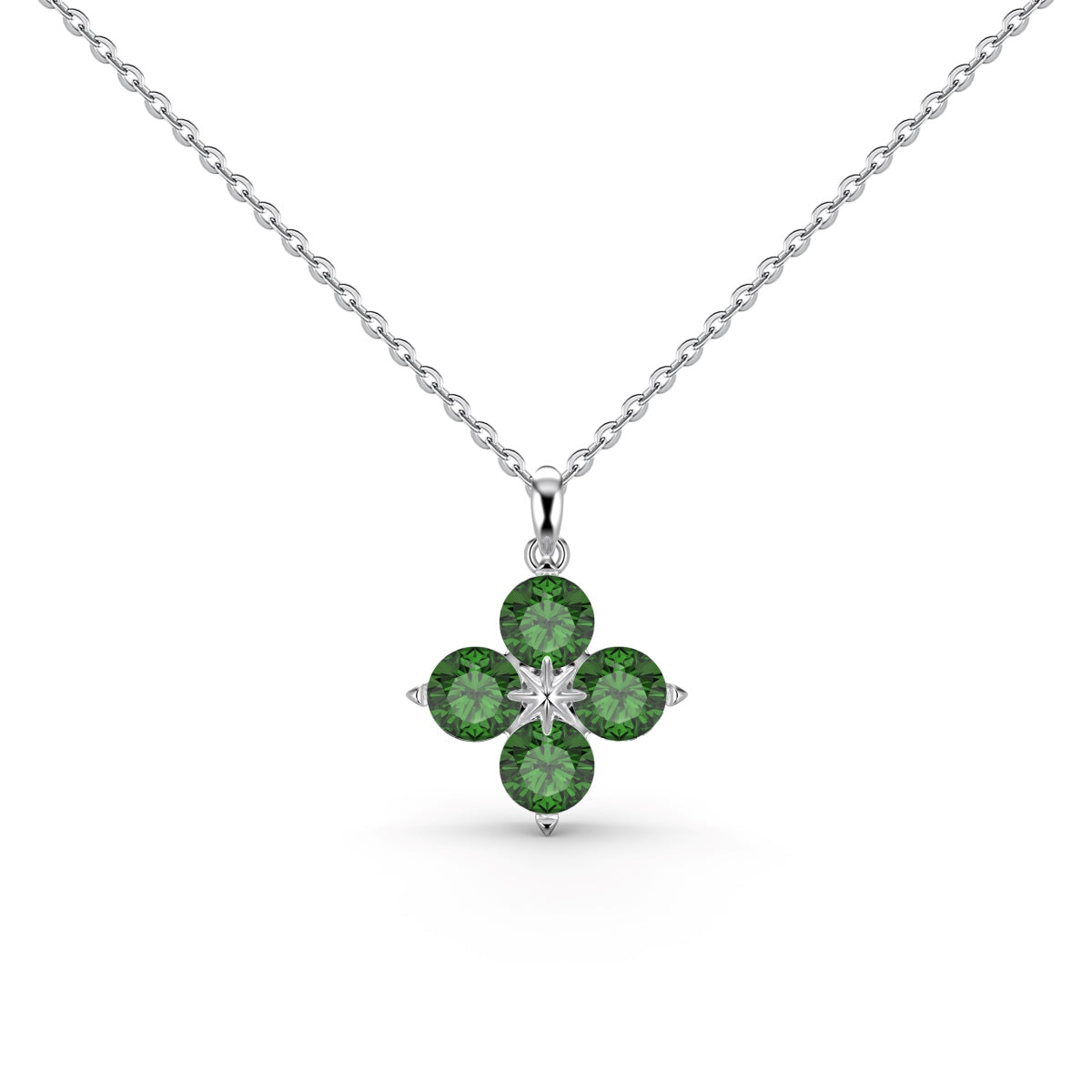[Lumi Jewellery]Four-Leaf Clover And Eight-Pointed Star Necklace