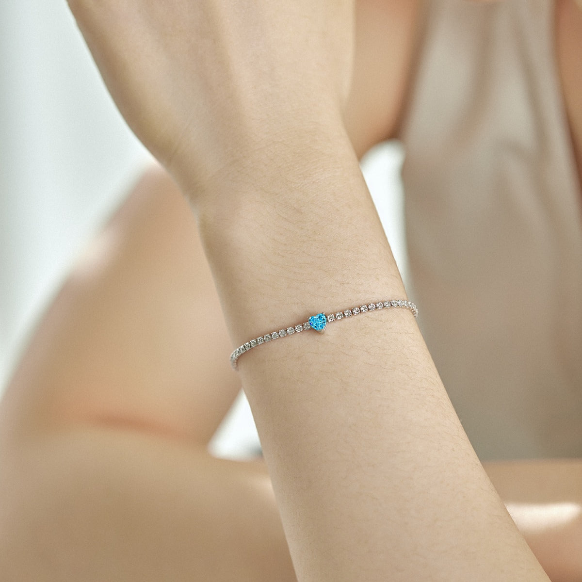 [Lumi Jewellery]0.5 Carat Elegant Romantic Heart Shape Lover Bracelet