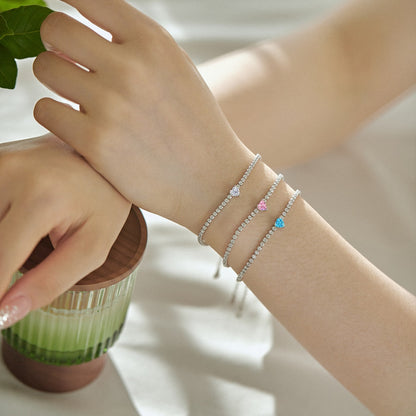 [Lumi Jewellery]0.5 Carat Elegant Romantic Heart Shape Lover Bracelet