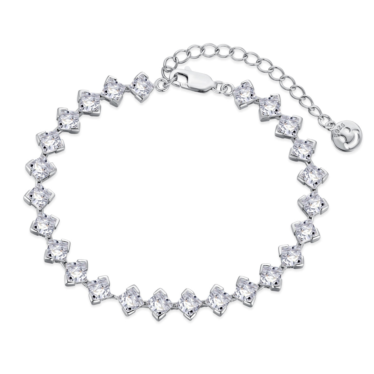 [Lumi Jewellery]0.5 Carat Ornate Princess Cut Daily Bracelet