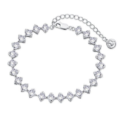 [Lumi Jewellery]0.5 Carat Ornate Princess Cut Daily Bracelet