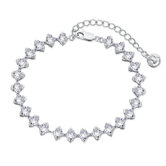 [Lumi Jewellery]0.5 Carat Ornate Princess Cut Daily Bracelet