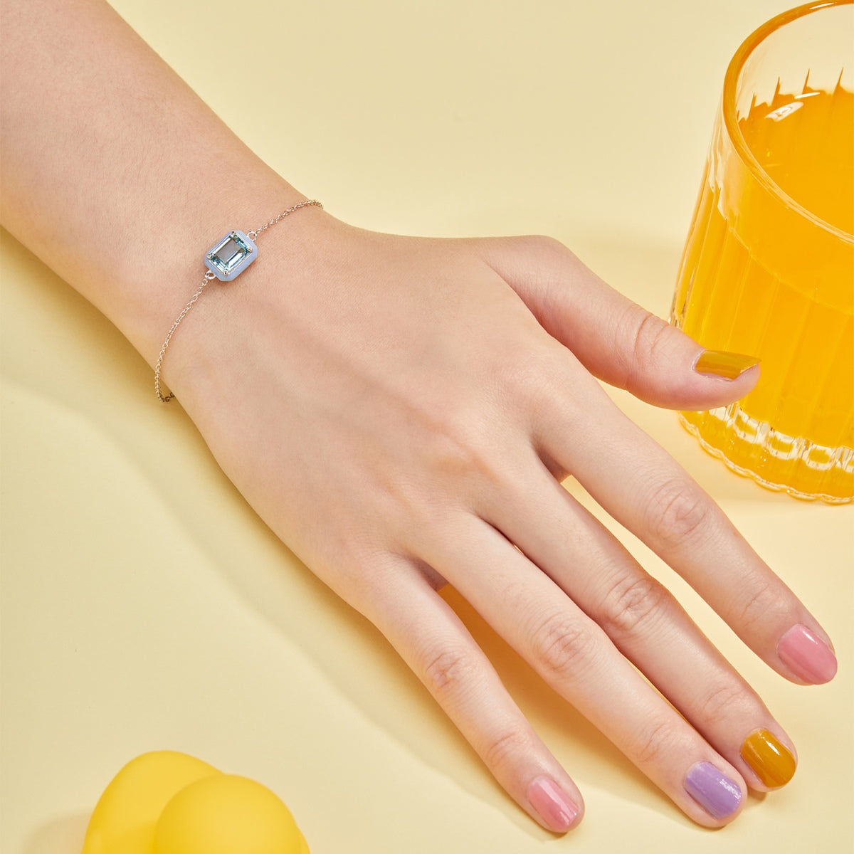 [Lumi Jewellery]2.0 Carat Sparkling Colorful Emerald Cut Daily Bracelet