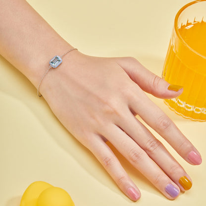 [Lumi Jewellery]2.0 Carat Sparkling Colorful Emerald Cut Daily Bracelet