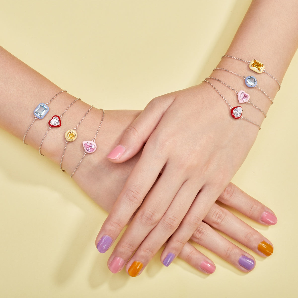 [Lumi Jewellery]2.0 Carat Sparkling Colorful Emerald Cut Daily Bracelet