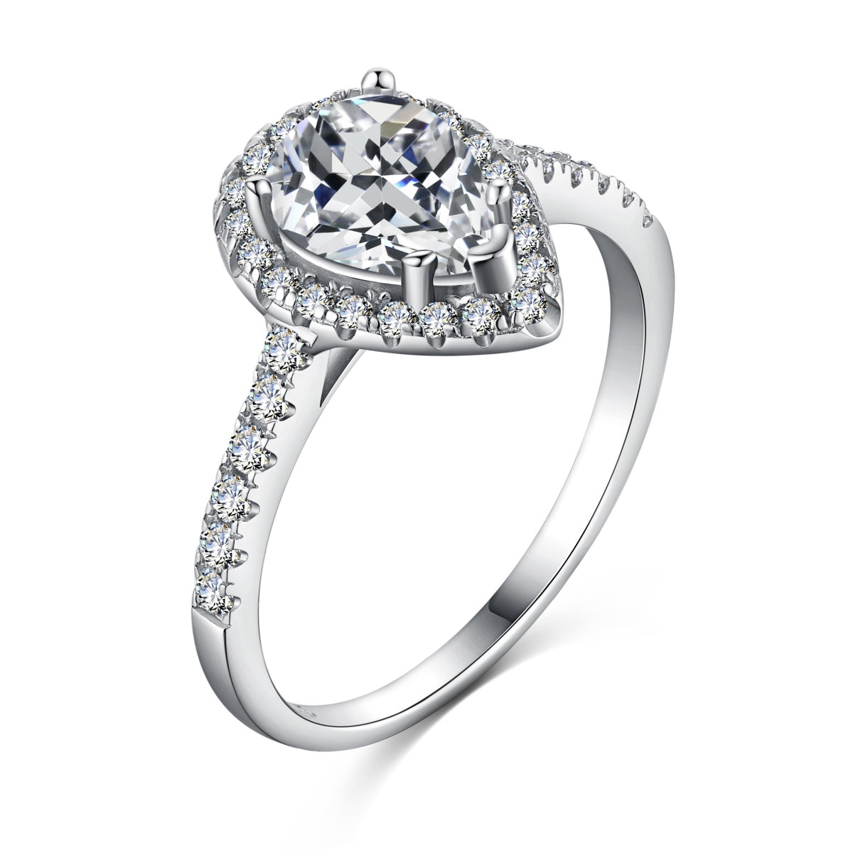 [Lumi Jewellery]1.0 Carat Luxurious Resplendent Water Drop Shape Wedding Ring