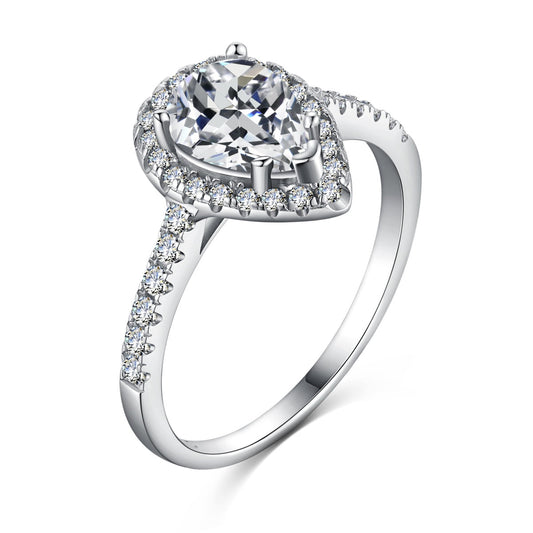 [Lumi Jewellery]1.0 Carat Luxurious Resplendent Water Drop Shape Wedding Ring