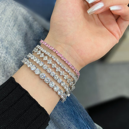 [Lumi Jewellery]0.5 Carat Ornate Princess Cut Daily Bracelet