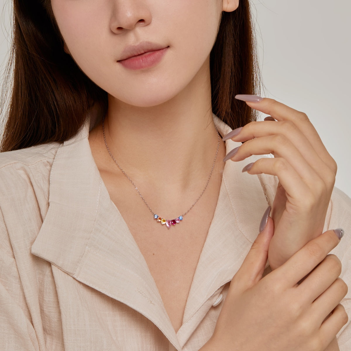 [Lumi Jewellery]Dainty Colorful Heart Necklace
