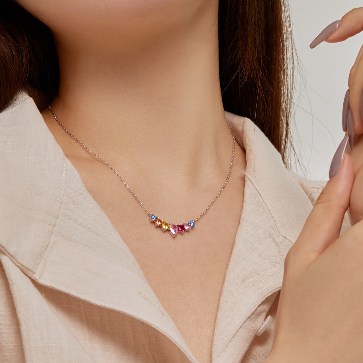 [Lumi Jewellery]Dainty Colorful Heart Necklace