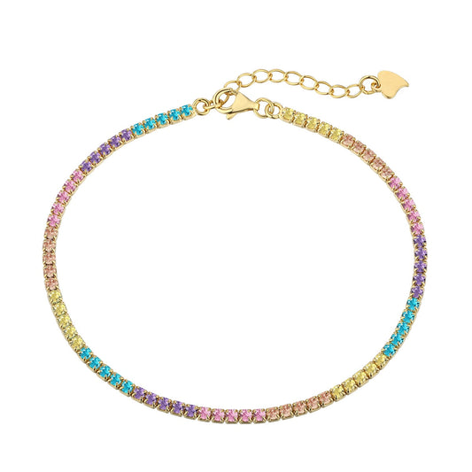 [Lumi Jewellery]Dazzling Colorful Round Cut Daily Bracelet