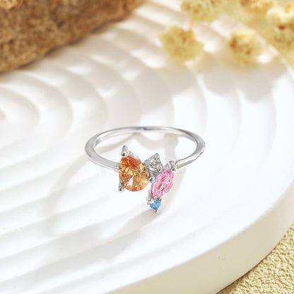 [Lumi Jewellery]Radiant Colorful Multi Cut Daily Ring