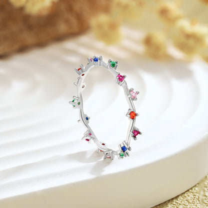 [Lumi Jewellery]Radiant Colorful Round Cut Daily Ring