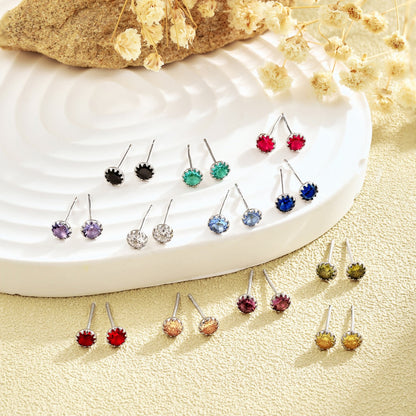 [Lumi Jewellery]Sparkling Colorful Round Shape Earrings