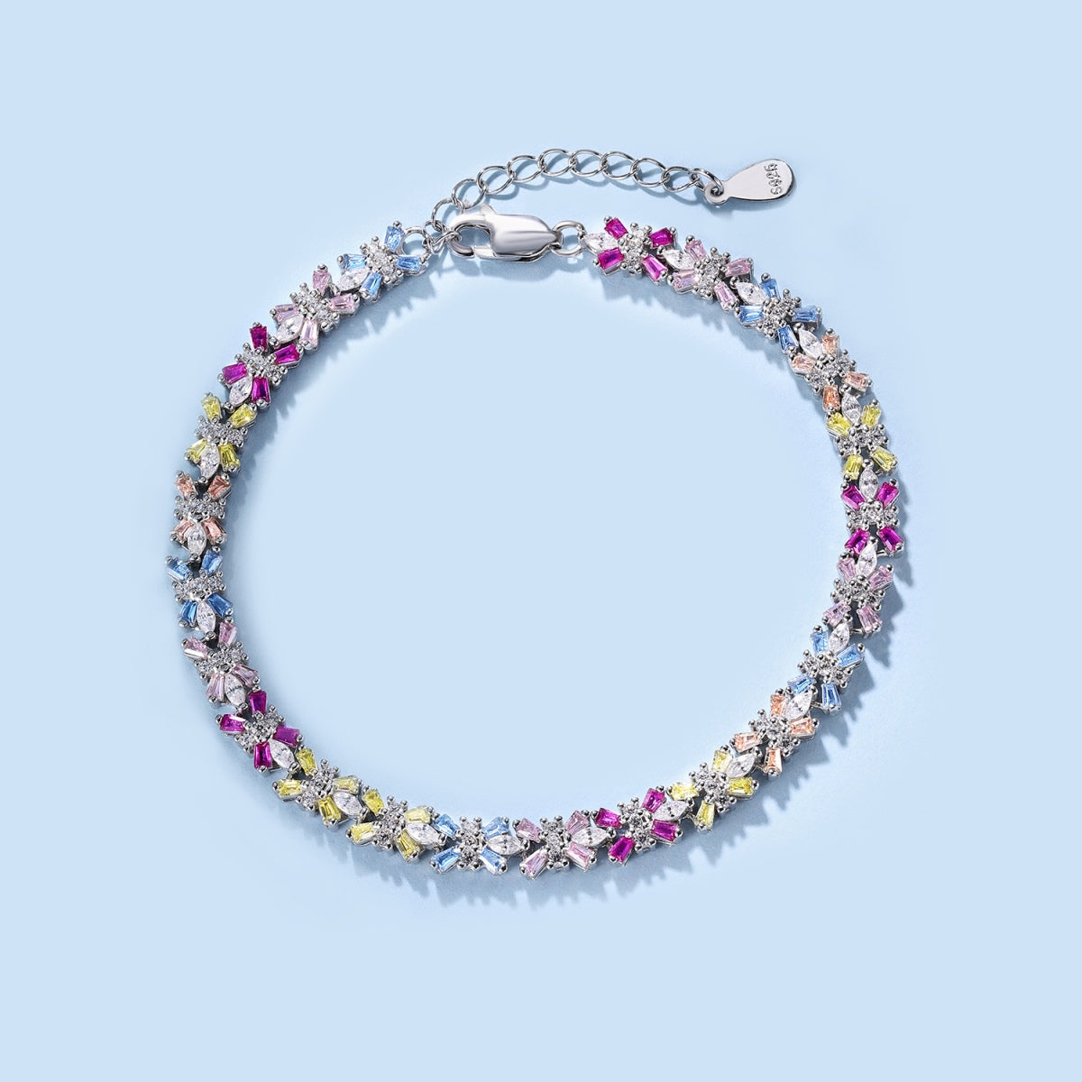 [Lumi Jewellery]Radiant Colorful Emerald Cut Party Bracelet