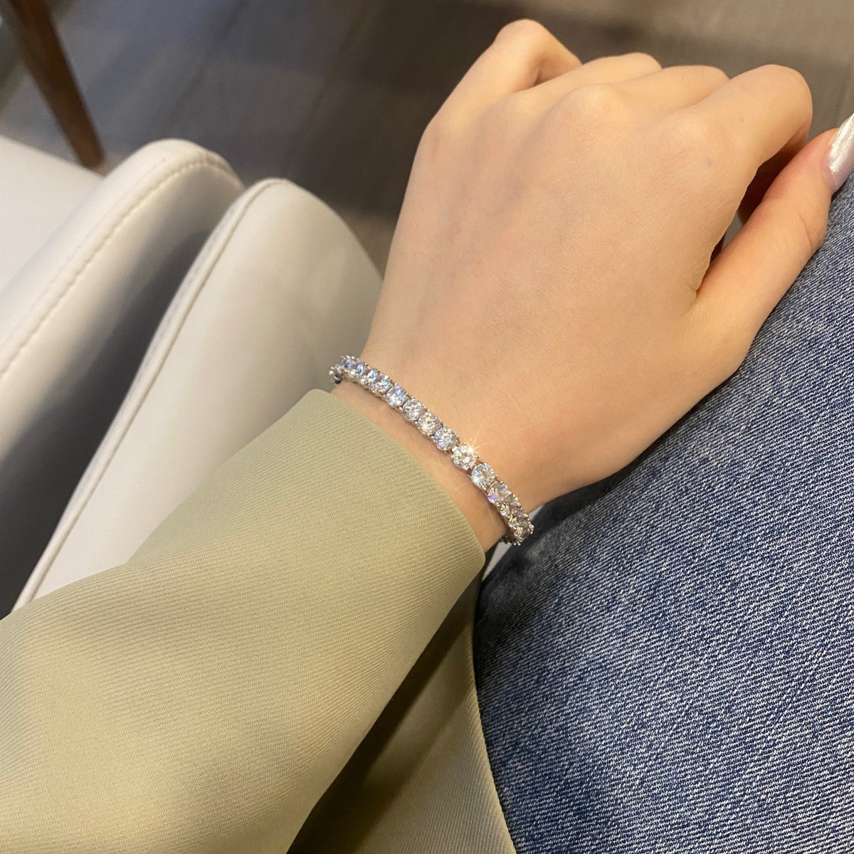 [Lumi Jewellery]Ornate Sparkling Round Cut Wedding Bracelet