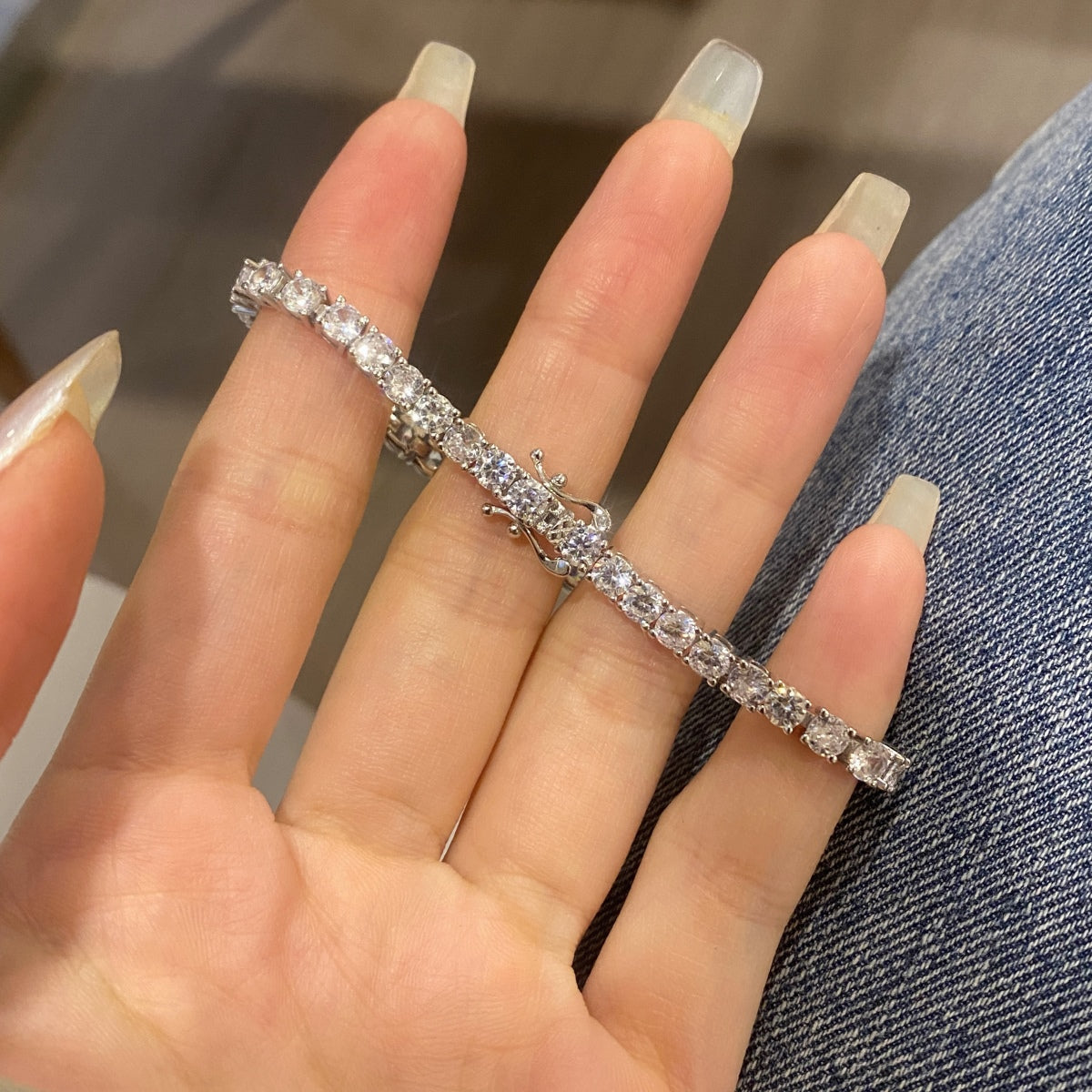 [Lumi Jewellery]Luxurious Ornate Round Cut Tennis Bracelet