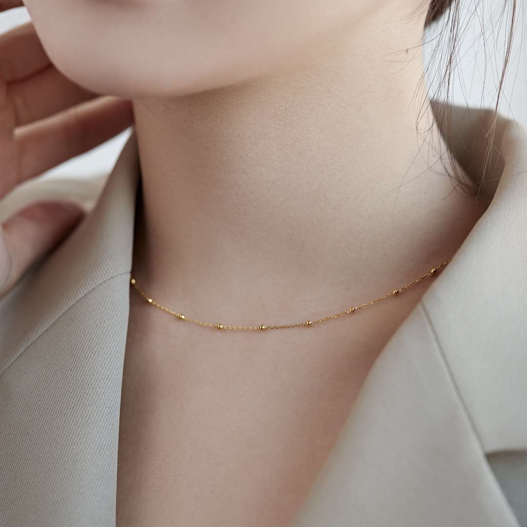 [Lumi Jewellery]Small Bead Clavicle Chain Simple Necklace