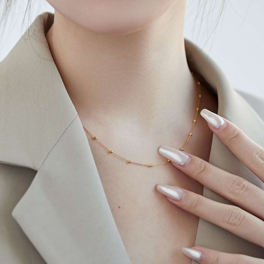 [Lumi Jewellery]Small Bead Clavicle Chain Simple Necklace