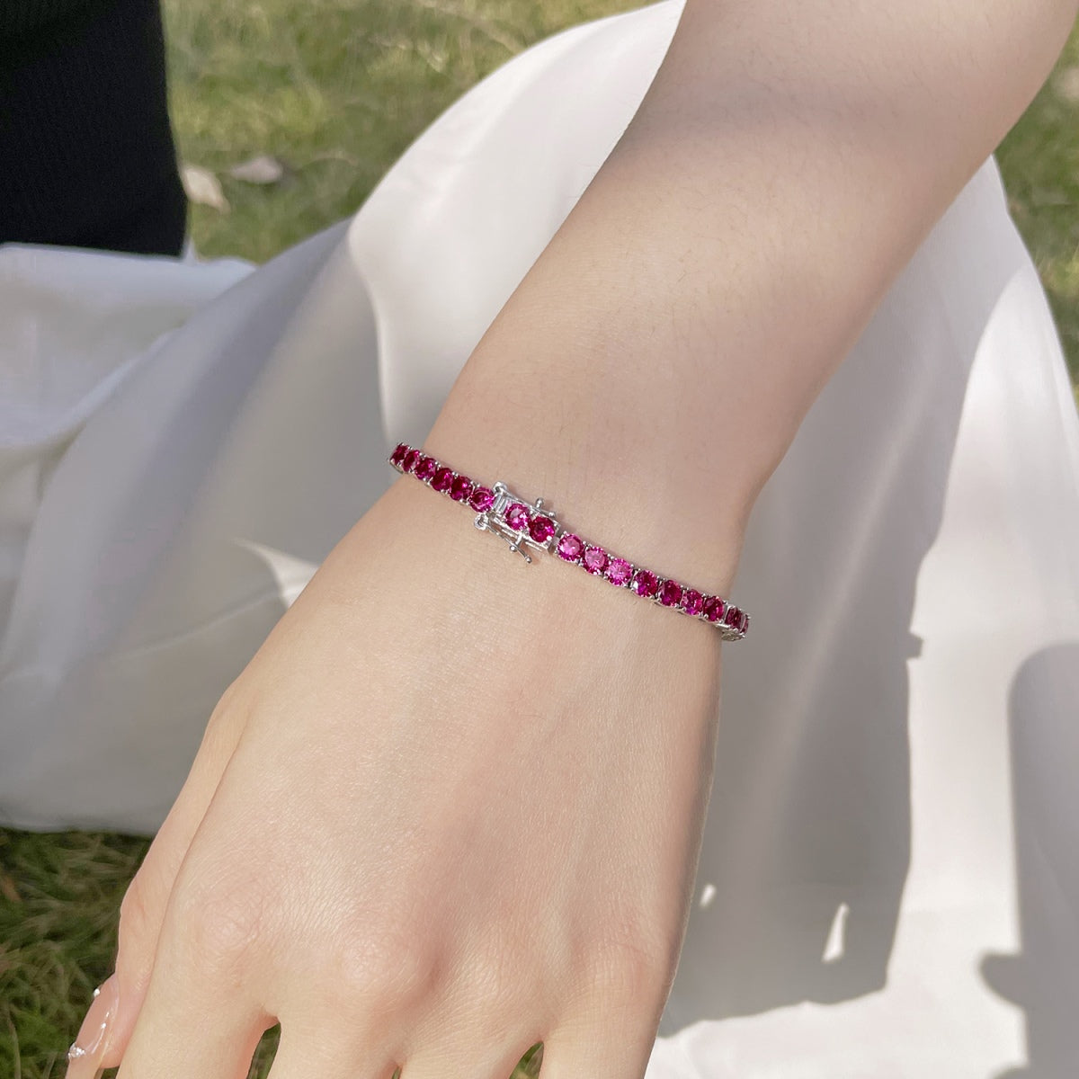 [Lumi Jewellery]Radiant Colorful Round Cut Party Bracelet