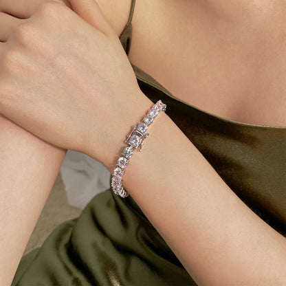 [Lumi Jewellery]0.75 Carat Dazzling Round Cut Wedding Bracelet