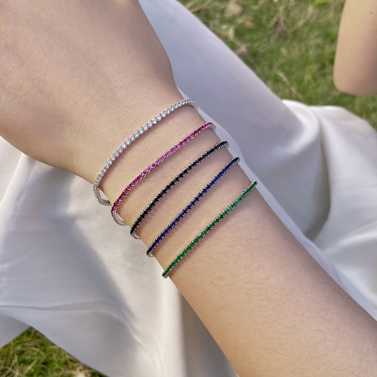 [Lumi Jewellery]Radiant Colorful Round Cut Party Bracelet