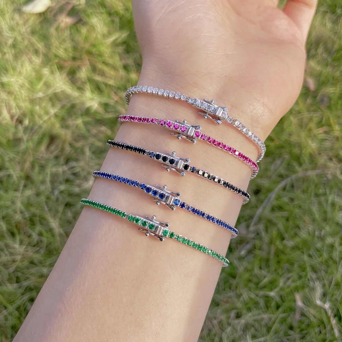 [Lumi Jewellery]Radiant Colorful Round Cut Party Bracelet