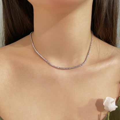 [Lumi Jewellery]Delicate Round Shape Tennis Necklace