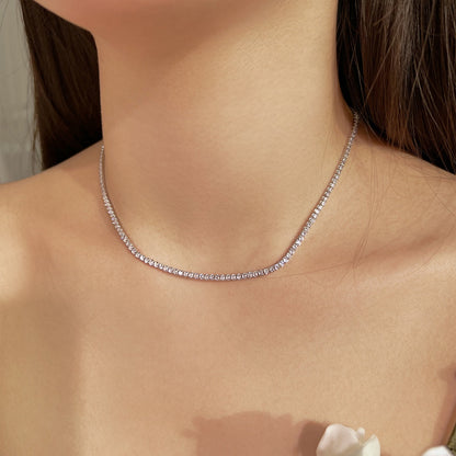 [Lumi Jewellery]Delicate Round Shape Tennis Necklace