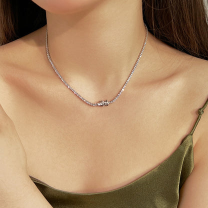 [Lumi Jewellery]Delicate Round Shape Tennis Necklace