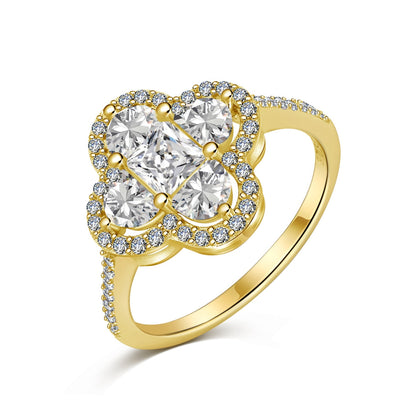 [Lumi Jewellery]Luxurious Eternity Flower Shape Banquet Ring