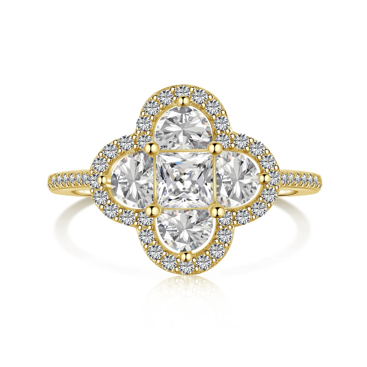 [Lumi Jewellery]Luxurious Eternity Flower Shape Banquet Ring