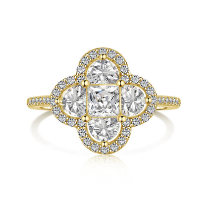 [Lumi Jewellery]Luxurious Eternity Flower Shape Banquet Ring