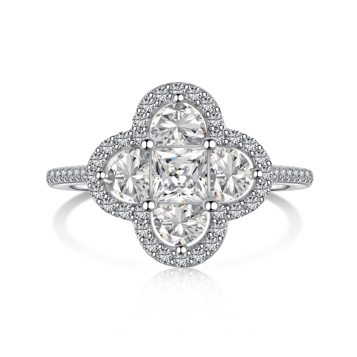 [Lumi Jewellery]Luxurious Eternity Flower Shape Banquet Ring