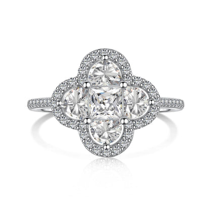 [Lumi Jewellery]Luxurious Eternity Flower Shape Banquet Ring