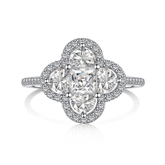 [Lumi Jewellery]Luxurious Eternity Flower Shape Banquet Ring