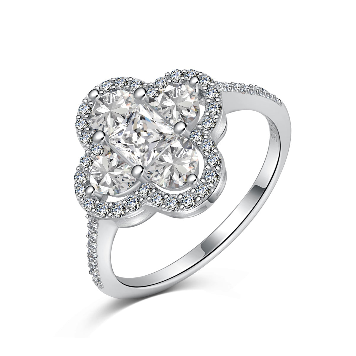 [Lumi Jewellery]Luxurious Eternity Flower Shape Banquet Ring