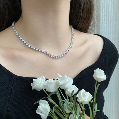 [Lumi Jewellery]Ornate Heart Cut Tennis Necklace