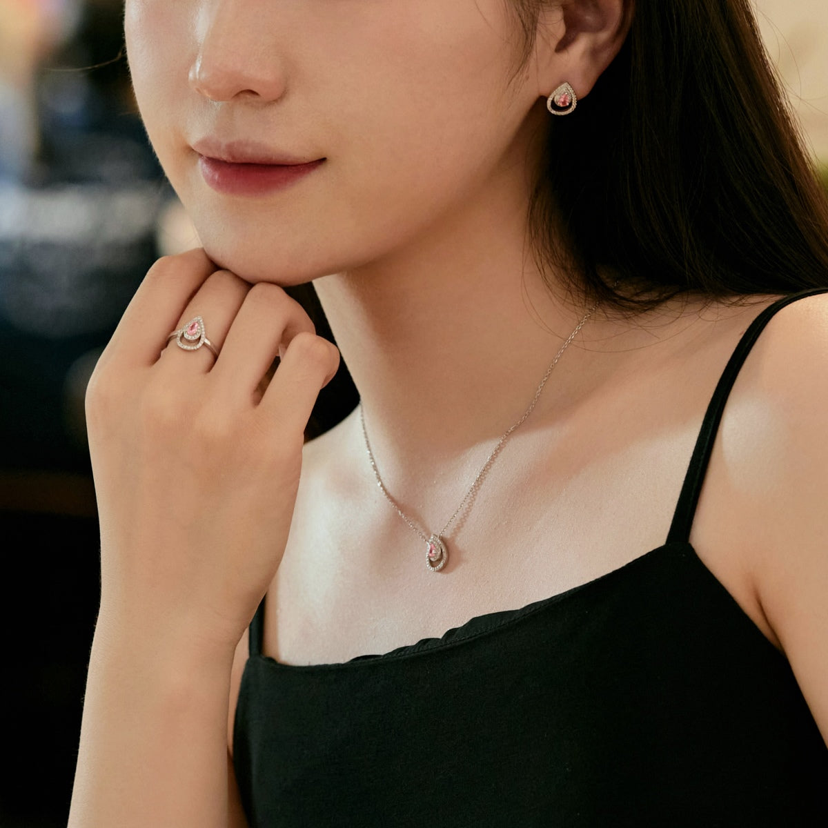 [Lumi Jewellery]Sparkling Delicate Water Drop Shape Daily Earrings