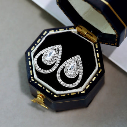 [Lumi Jewellery]Sparkling Delicate Water Drop Shape Daily Earrings