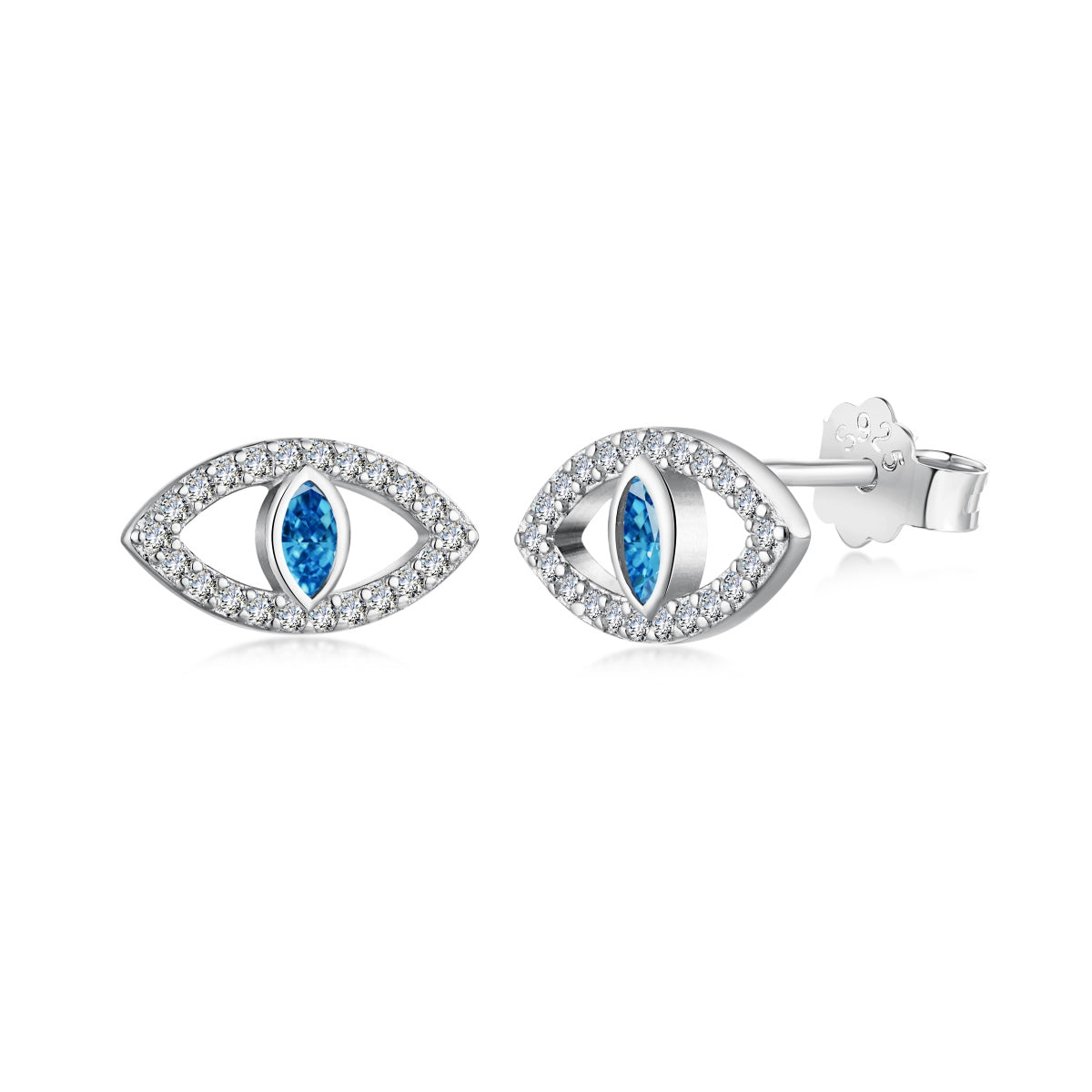 [Lumi Jewellery]Blue Devil Eyes Hollow Stud Earrings