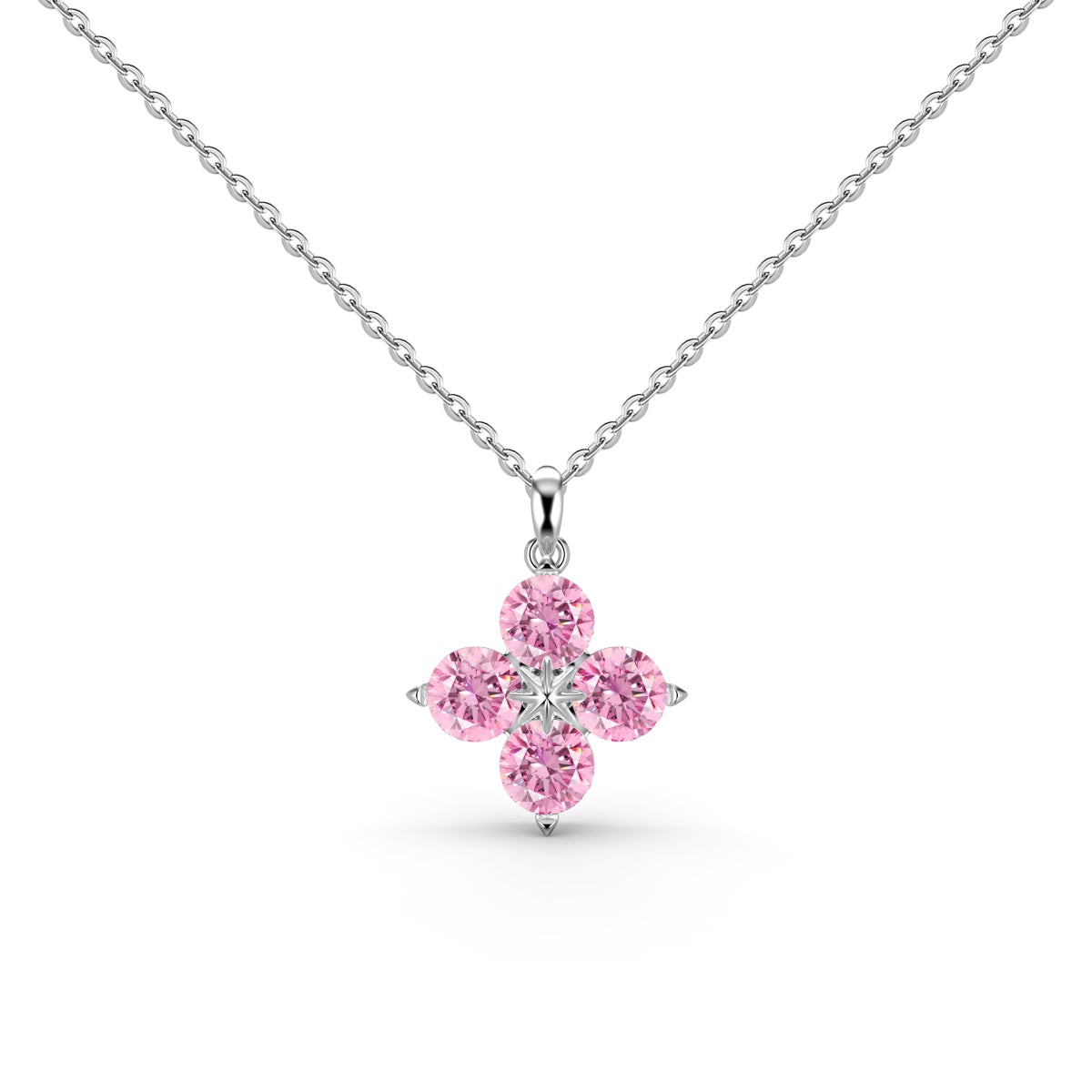 [Lumi Jewellery]Four-Leaf Clover And Eight-Pointed Star Necklace